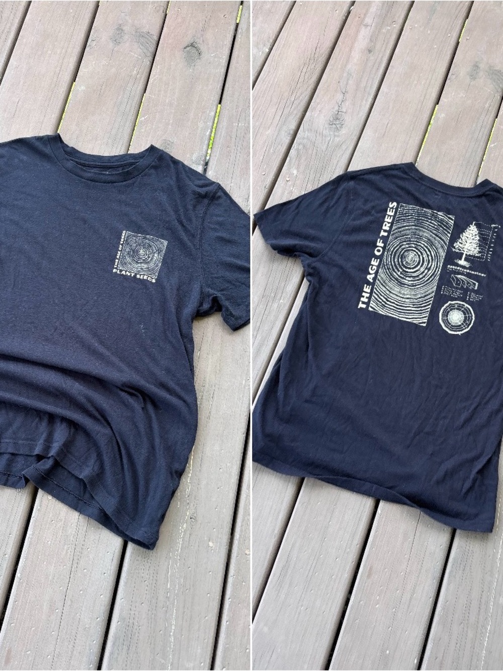 Old Navy Mens M Black Age of Trees Graphic Tee